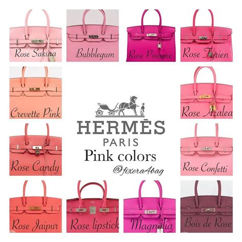 hermes rose azalee color|Hermes bag color chart.